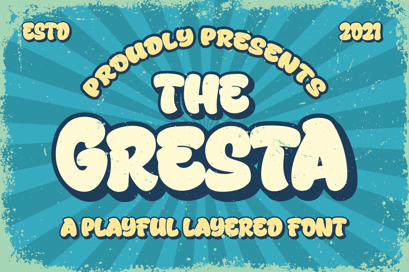Greasta a Playful Layered Font