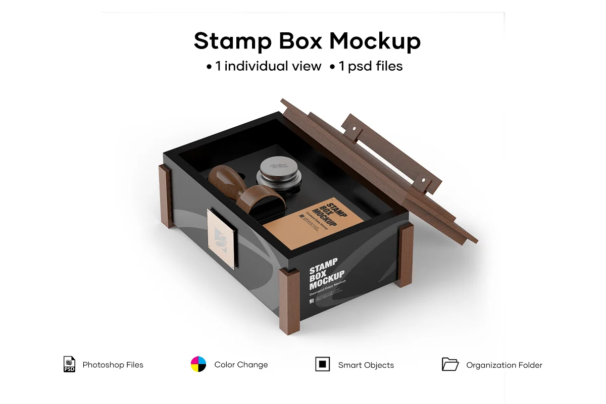 CreativeMarket - Stamp Box Mockup 5224115
