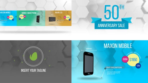 Videohive Product Promo Colorful Hexagon Style 20625089