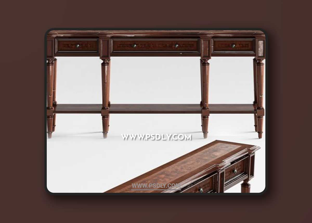 Hooker Furniture Living Room Grandover Three Drawer Console Table