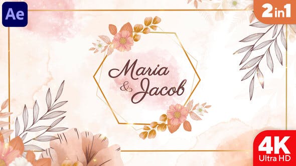 Videohive Watercolor Wedding Invitation 34305109