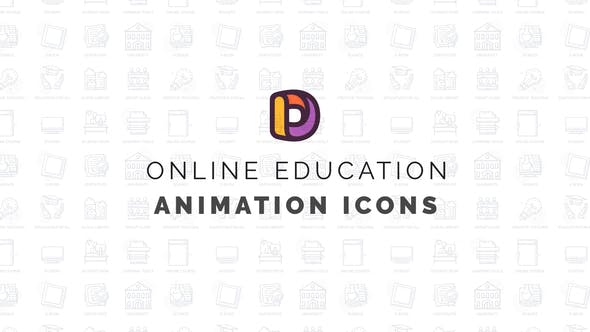 Videohive Online education - Animation Icons 34466188