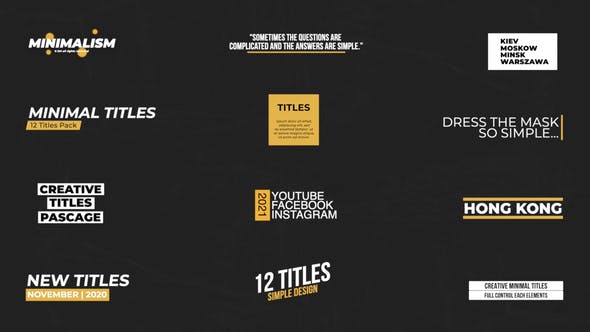Videohive Minimal Titles | After Effects 34317456