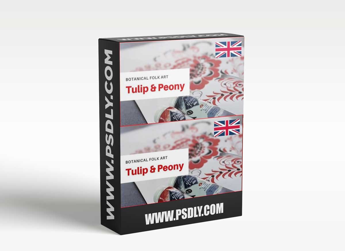 BOTANICAL FOLK ART: Tulip and Рeony in Russian Folk Style