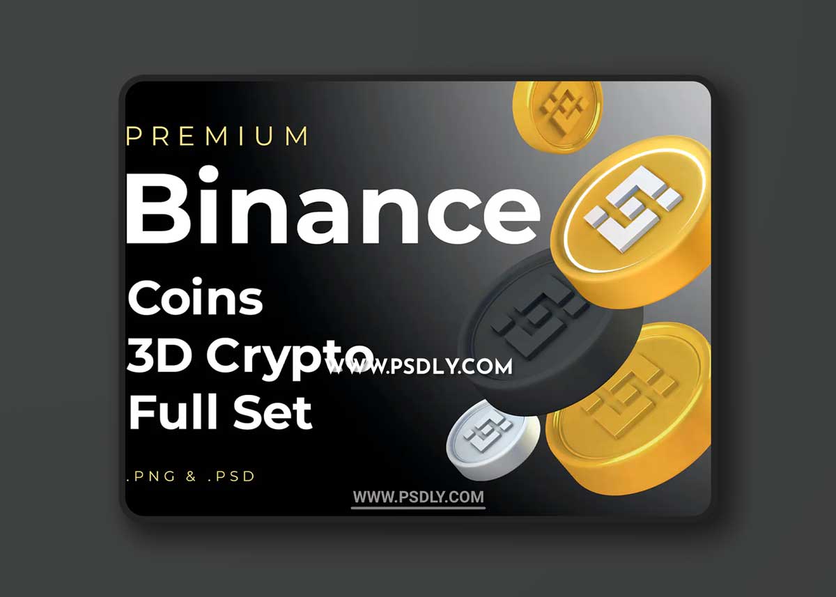 Binance BNB 3d Premium Crypto DeFi Coins Set GUVAQB3