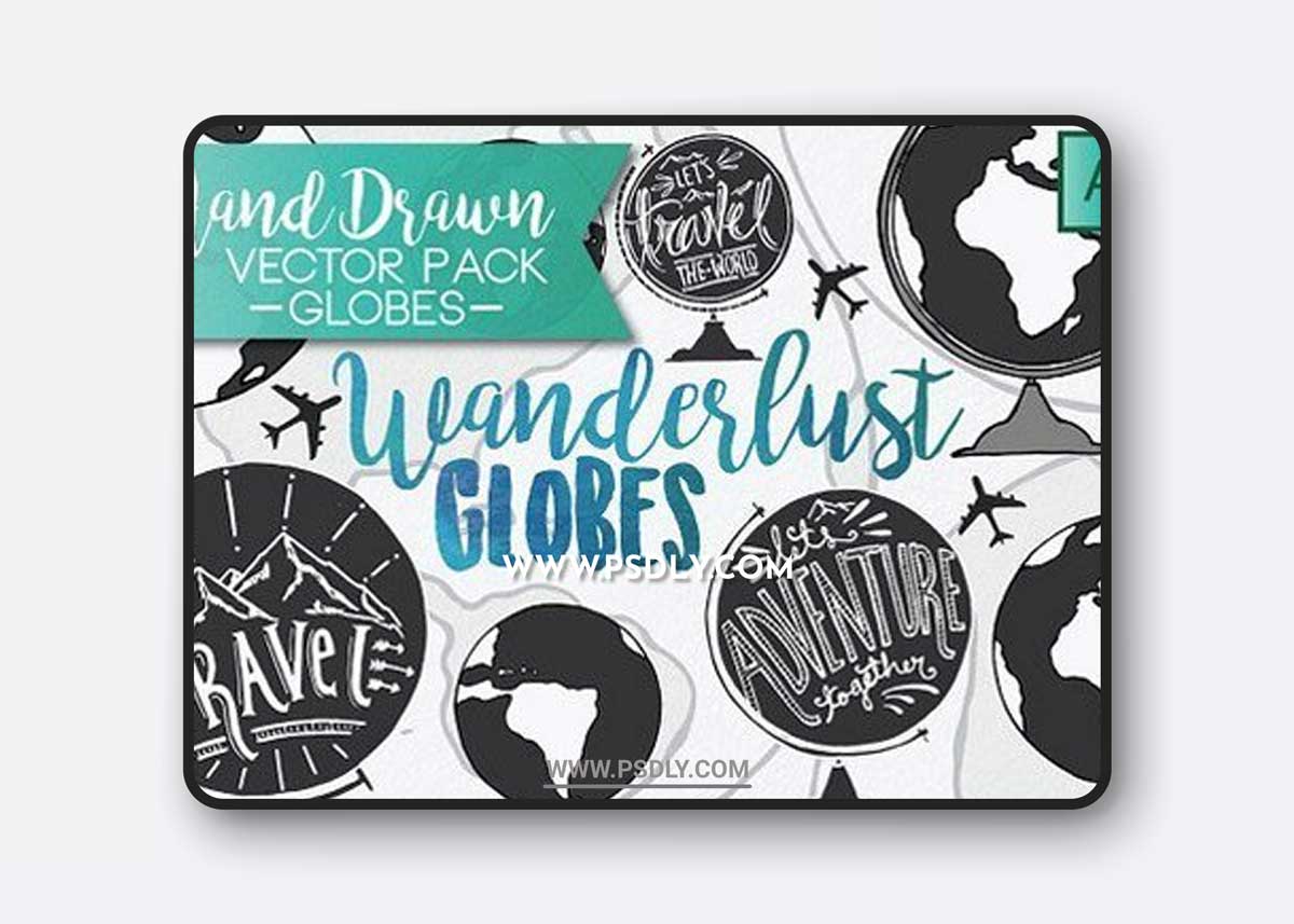 CM - Hand Drawn Globe Vector Kit 1288778