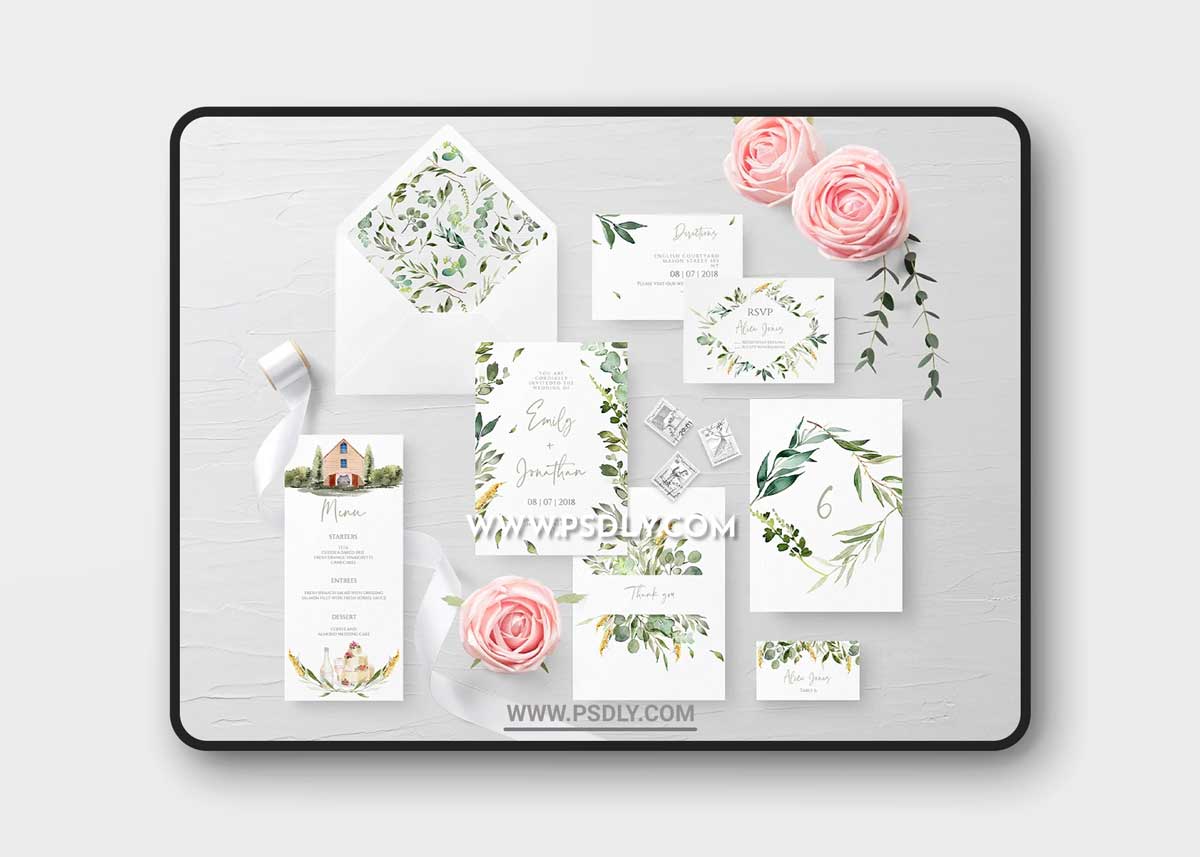 CreativeMarket - Emily Wedding Cards 3595043