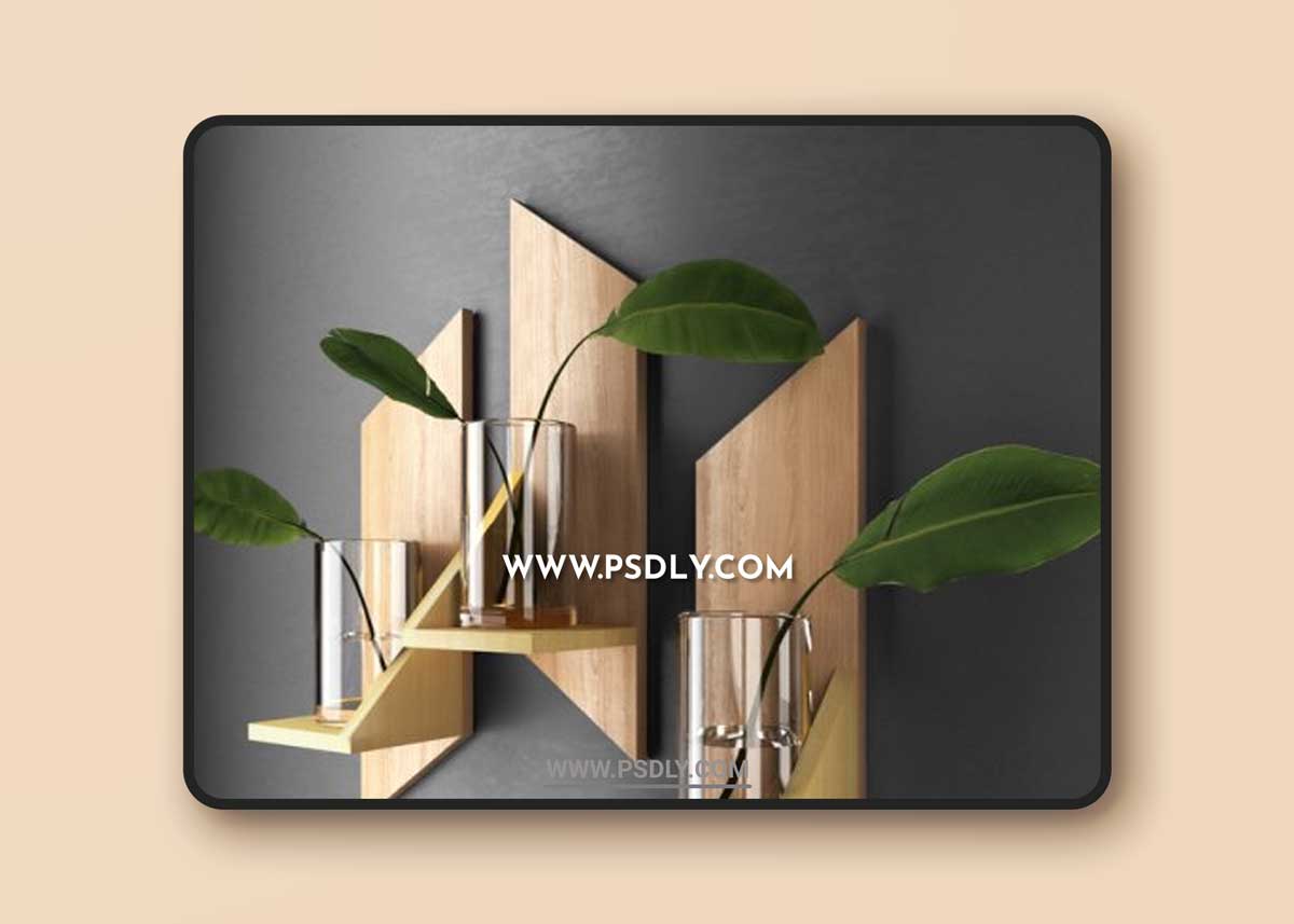 Decorative shelves with sheets 3D Models