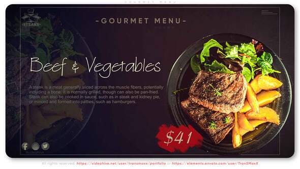 Videohive Gourmet Menu 34182014