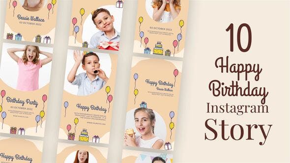 Videohive Happy Birthday Instagram Stories 34038016
