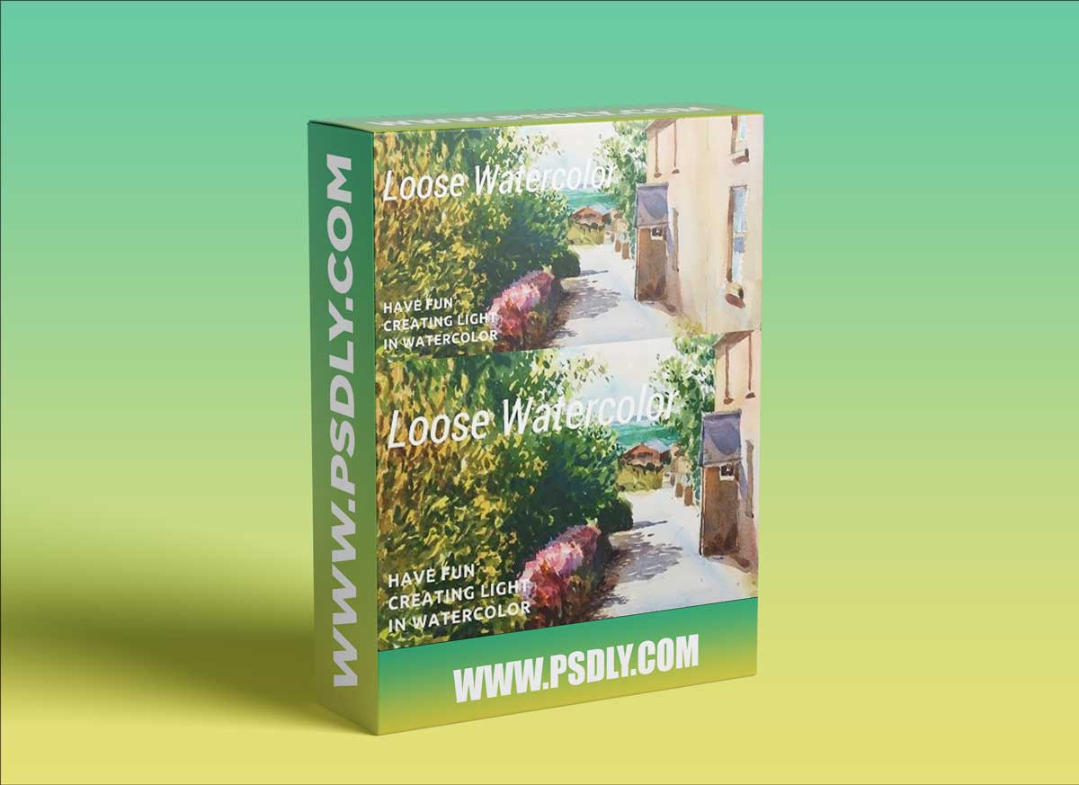 Loose Watercolor Painting. Paint Trees Skies and Sunlight. Learn How To Paint Shadows in Watercolor