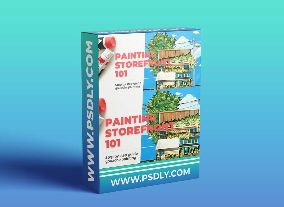 Painting Store Fronts 101 - Step by Step Painting with Gouache and Mix Media