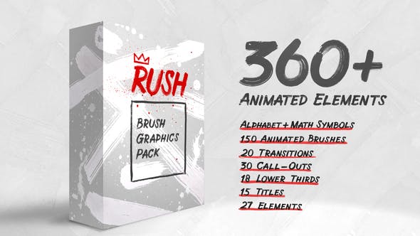 Videohive Rush - Brush Graphics Pack 28683029