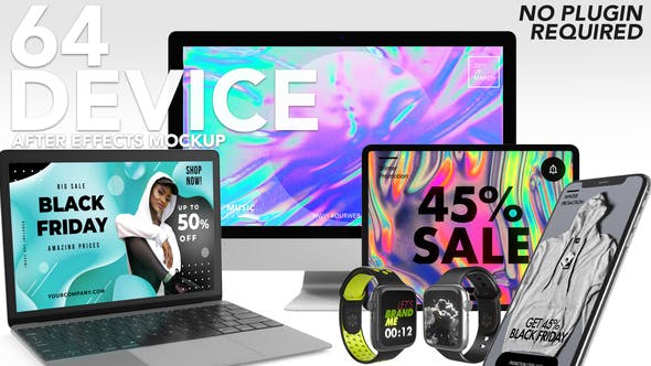 Videohive 64 Realistic App Promo Device Mockup Set 25375219