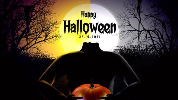 Videohive - Pumpkin Head Halloween Intro - 34061963