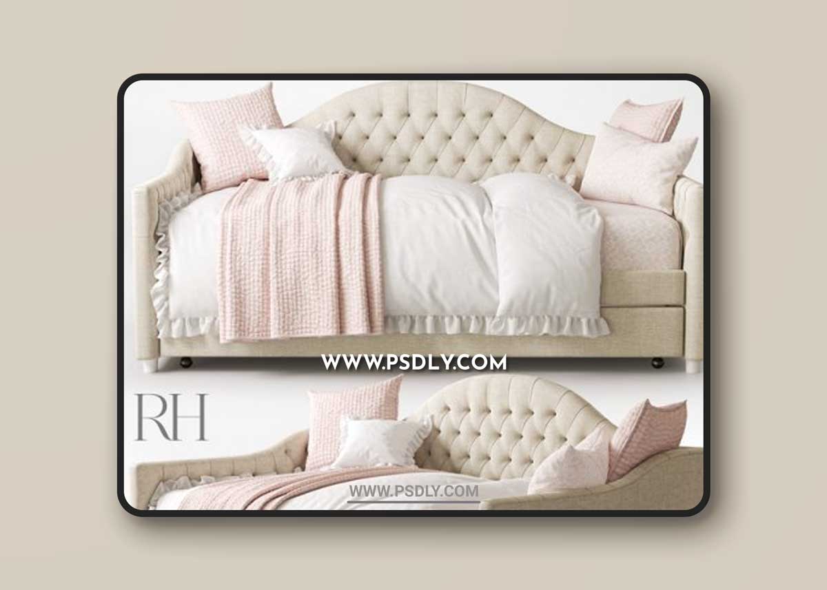 RH REESE TUFTED DAYBED WITH TRUNDLE 3D Models