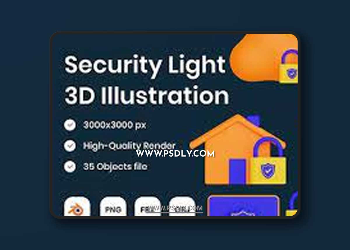 Security Light 3D Illustration C5MKHP5