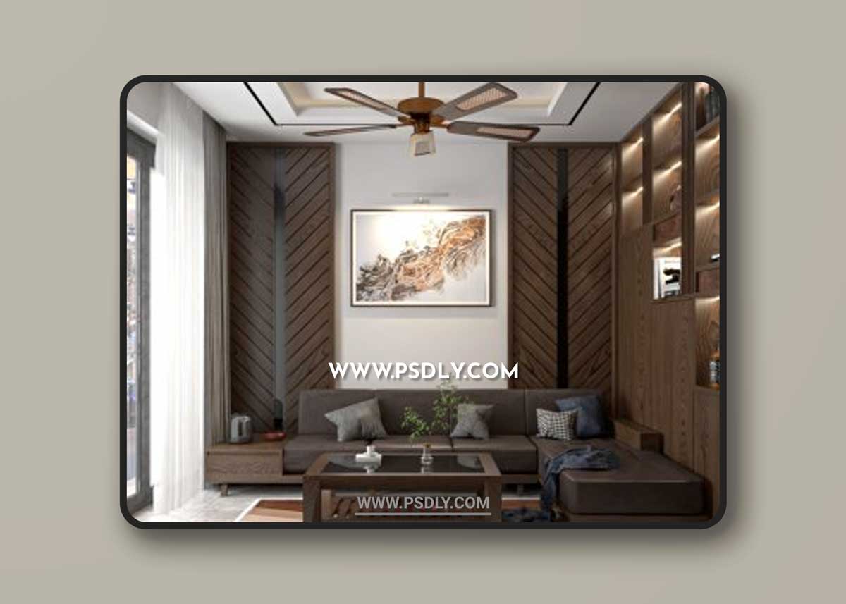 Sketchup Living Room – Kitchen Interior by Danh Nam