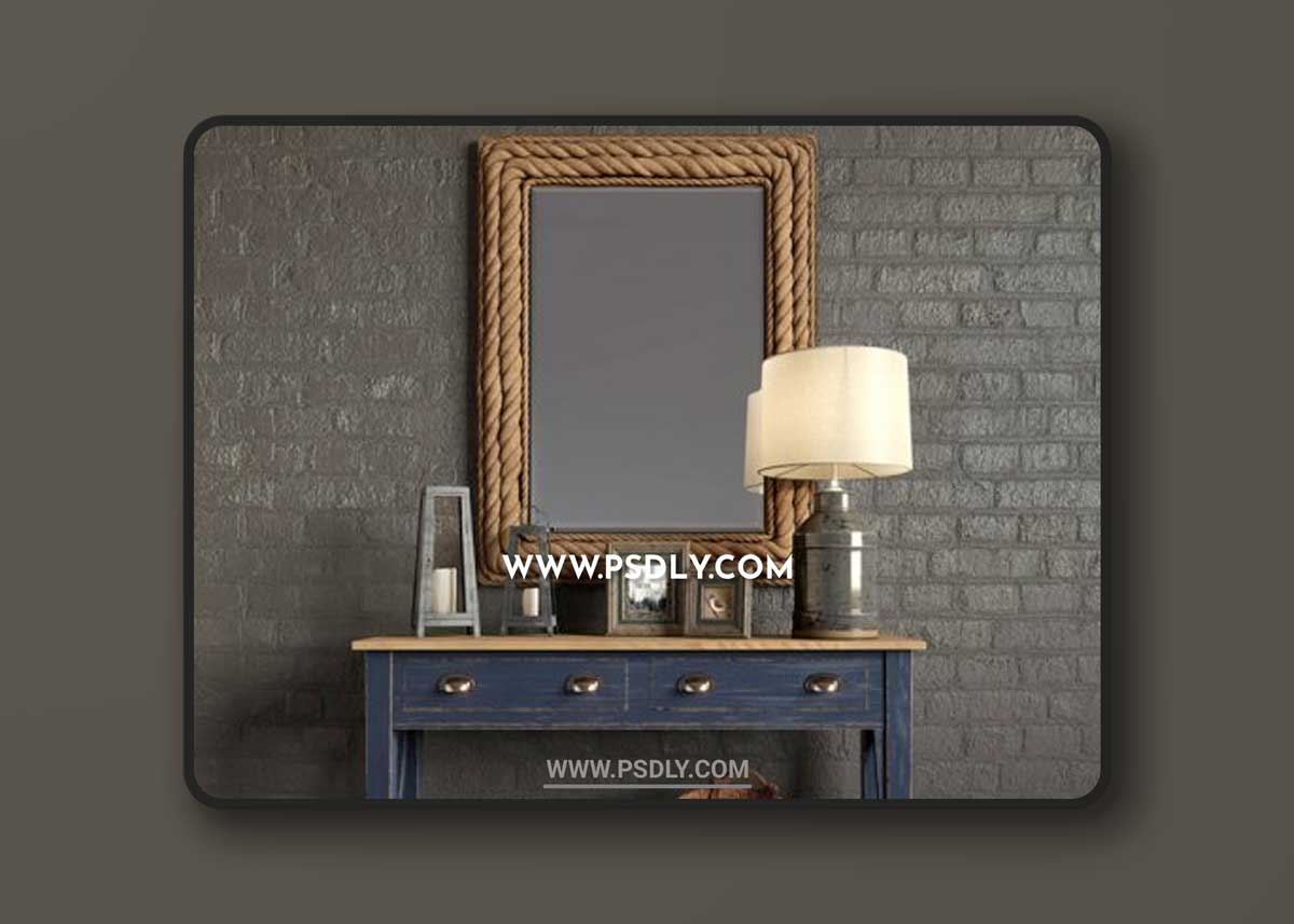 Summerville Wall Mirror, Milk Jug Accent Table Lamp, Console Marc Aurele - Lavande, Decoration