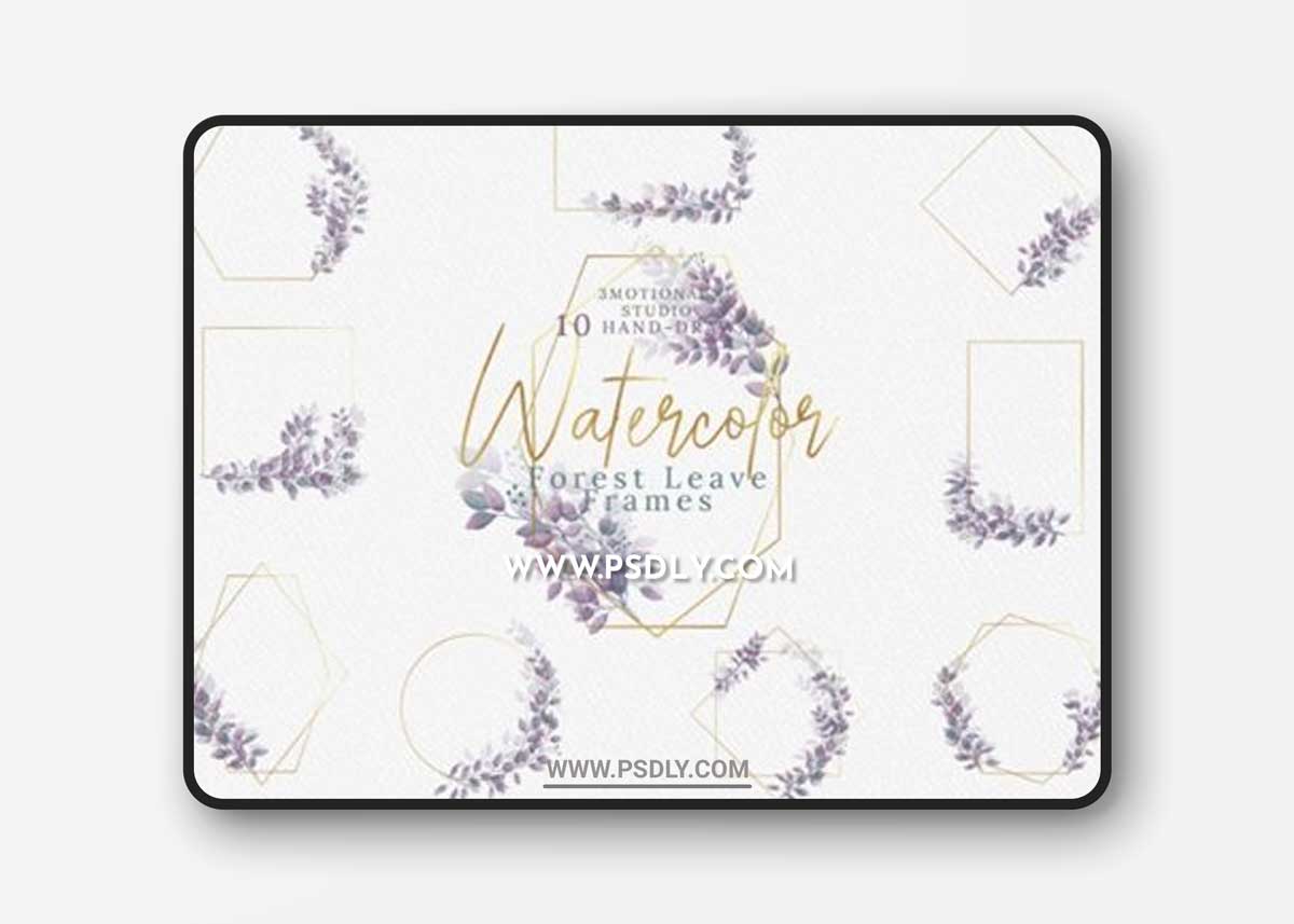 Watercolor Geometric Forest Leaves Frame 1598433