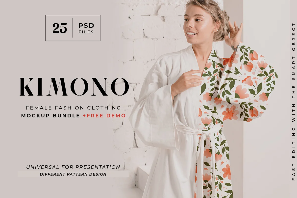 CreativeMarket - Kimono Dress Mockup Bundle + Freebie 6520833