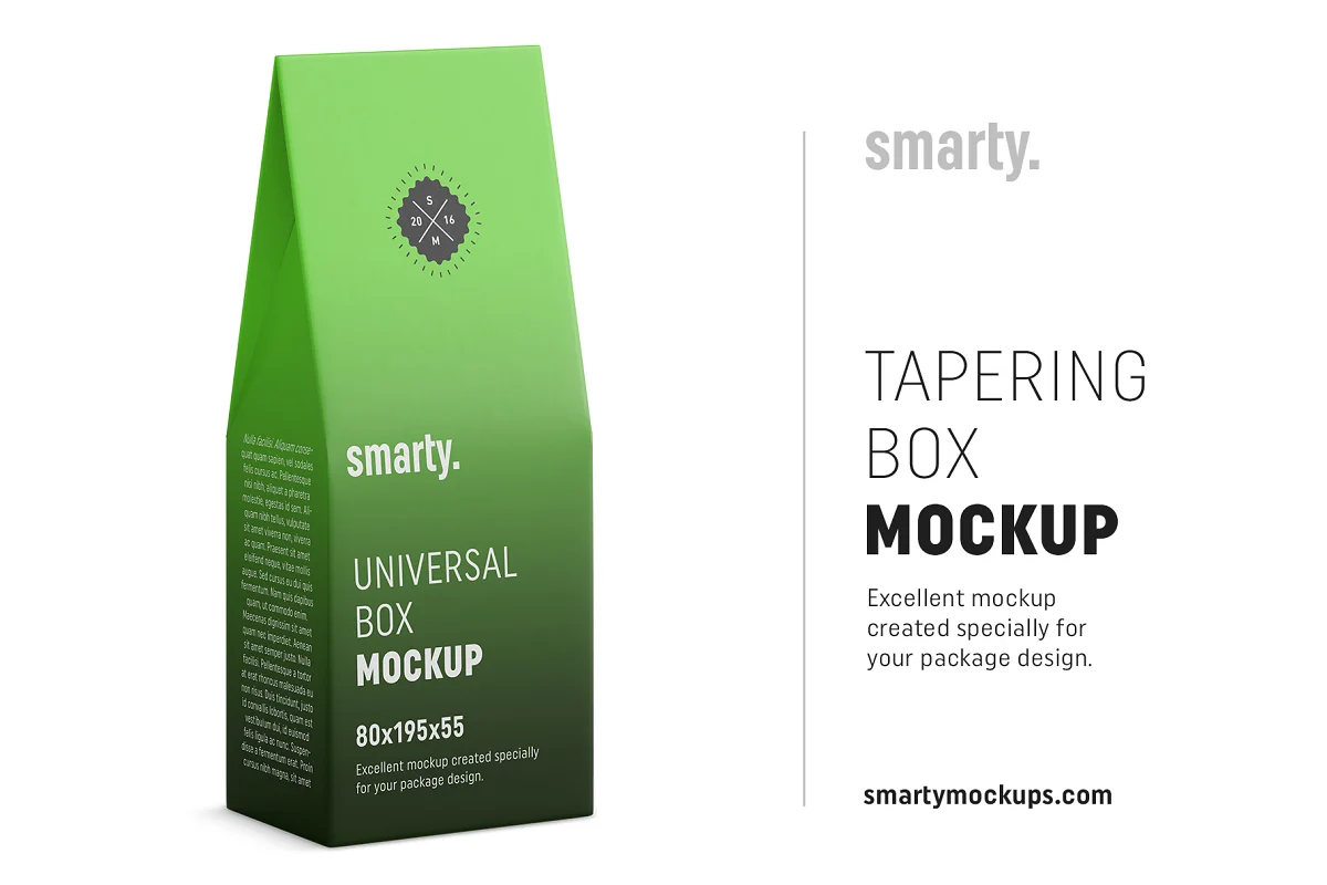 CreativeMarket - Tapering box mockup 3752472