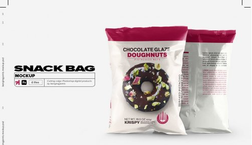 CreativeMarket - Snack Bag Pouch Mockup 6177404