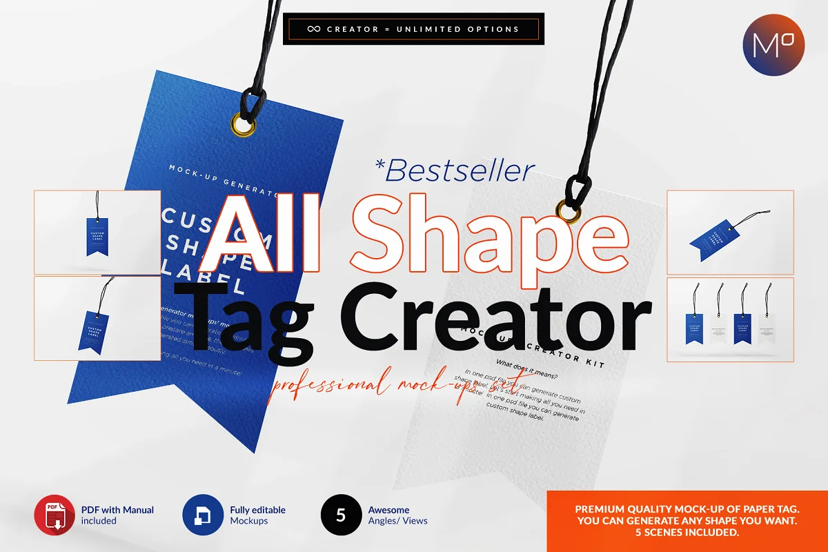 CreativeMarket - All Shape Tag Creator Mock-up 5623559