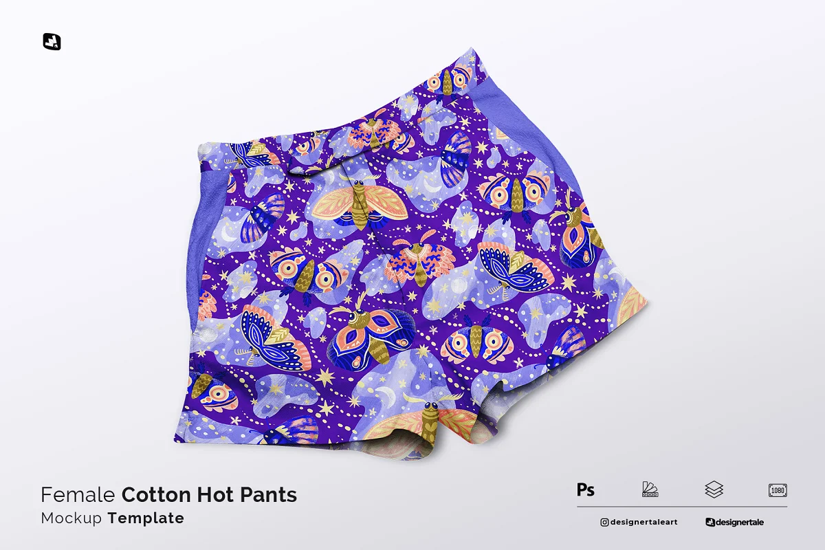 CreativeMarket - Female Cotton Hot Pants Mockup 6211883