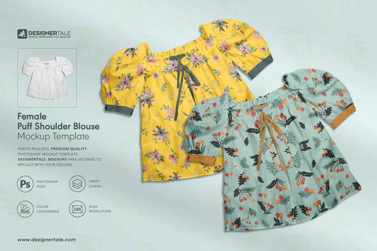 CreativeMarket - Female Puff Shoulder Blouse Mockup 4140447CreativeMarket - Female Puff Shoulder Blouse Mockup 4140447