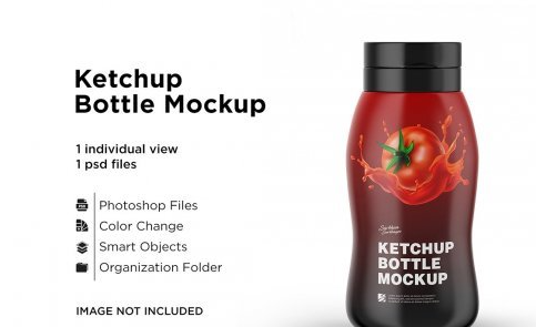 CreativeMarket - 250g Ketchup Bottle Mockup 5558019