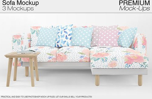 CreativeMarket - Sofa & Pillows Mockup Pack 2162737