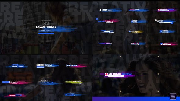 Videohive Modern Stripes Lower Thirds 34385582