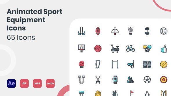 Videohive Animated Sport Equipment Icons 34907080