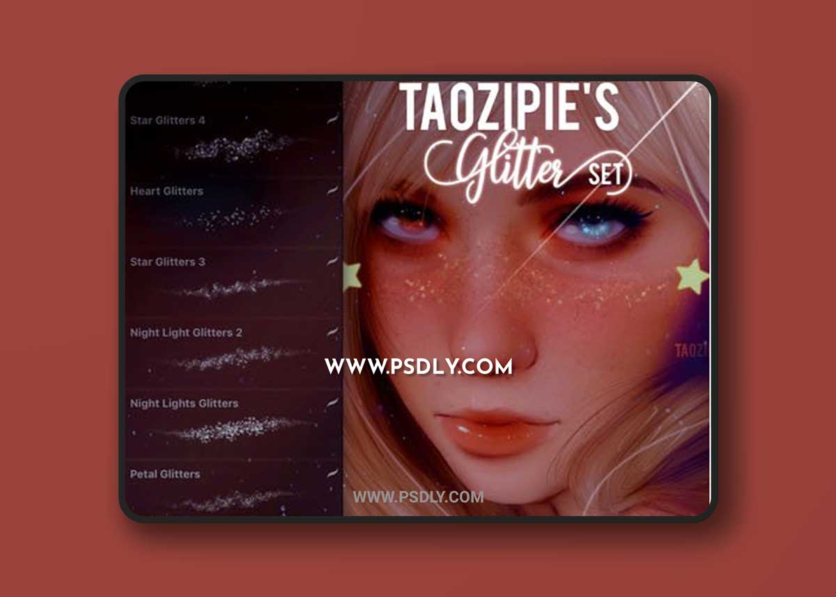 25 Glitter Brushes Pack for Procreate