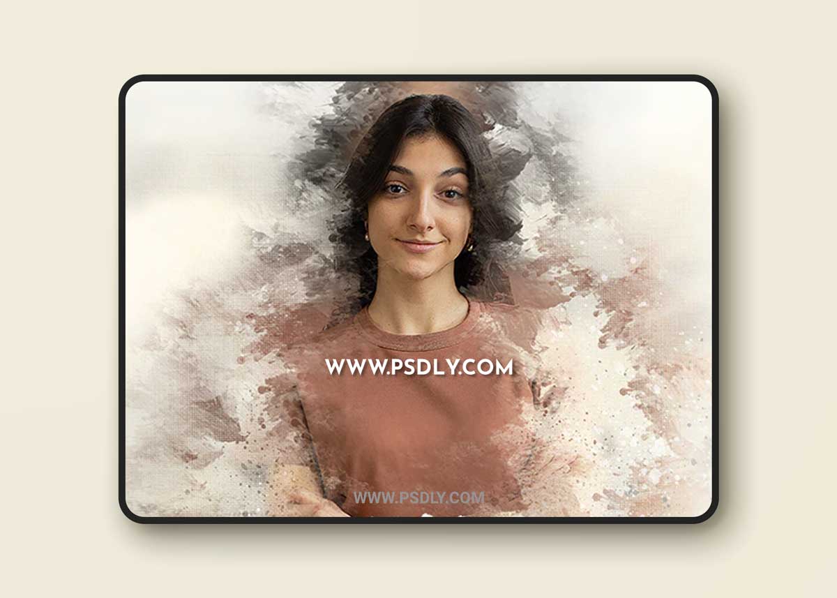 Canvas Photo Watercolor Action