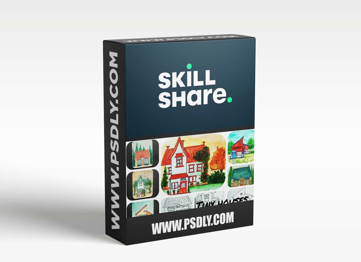 Drawing tiny houses in watercolor