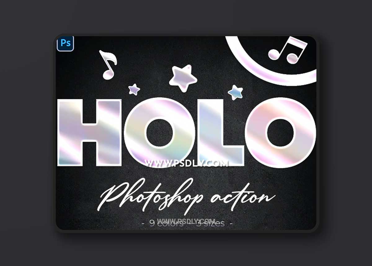 GraphicRiver - Holographic Effect Photoshop Action 33335678