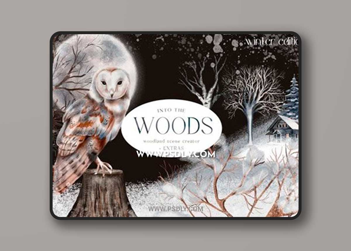 Huge Winter Woodland Scene Creator PNG 18721575