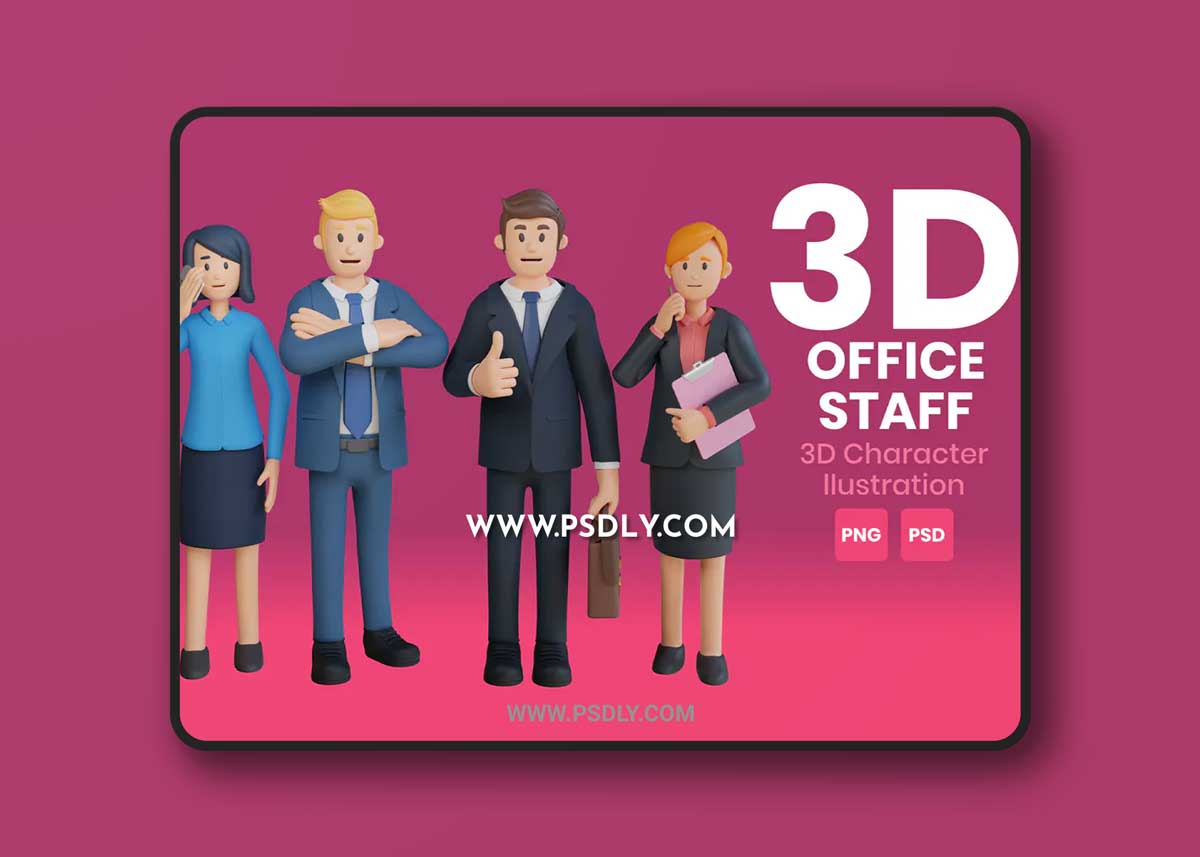 Office Staff 3D Character Illustration 4