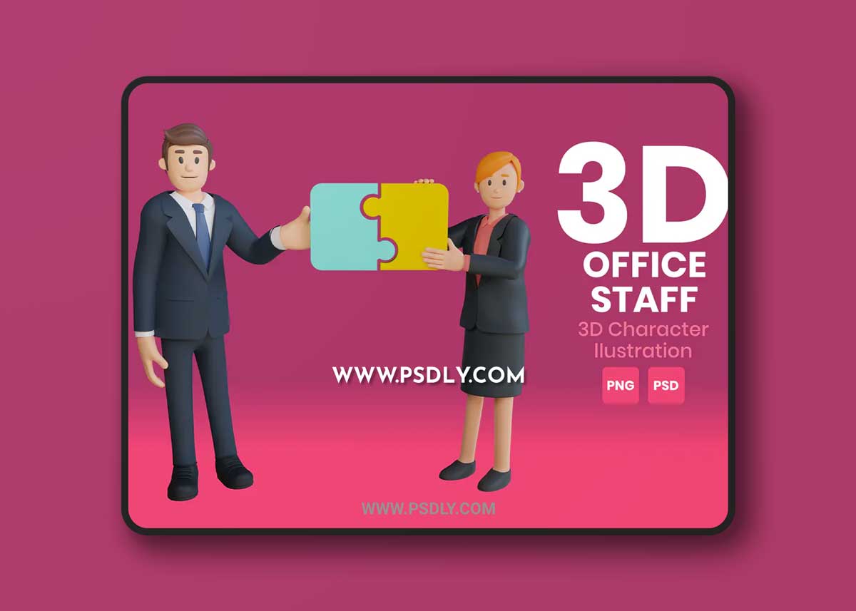 Office Staff 3D Character Illustration 5