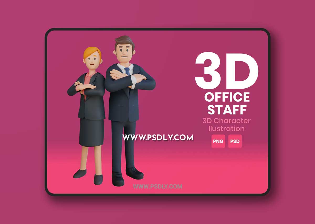 Office Staff 3D Character Illustration2