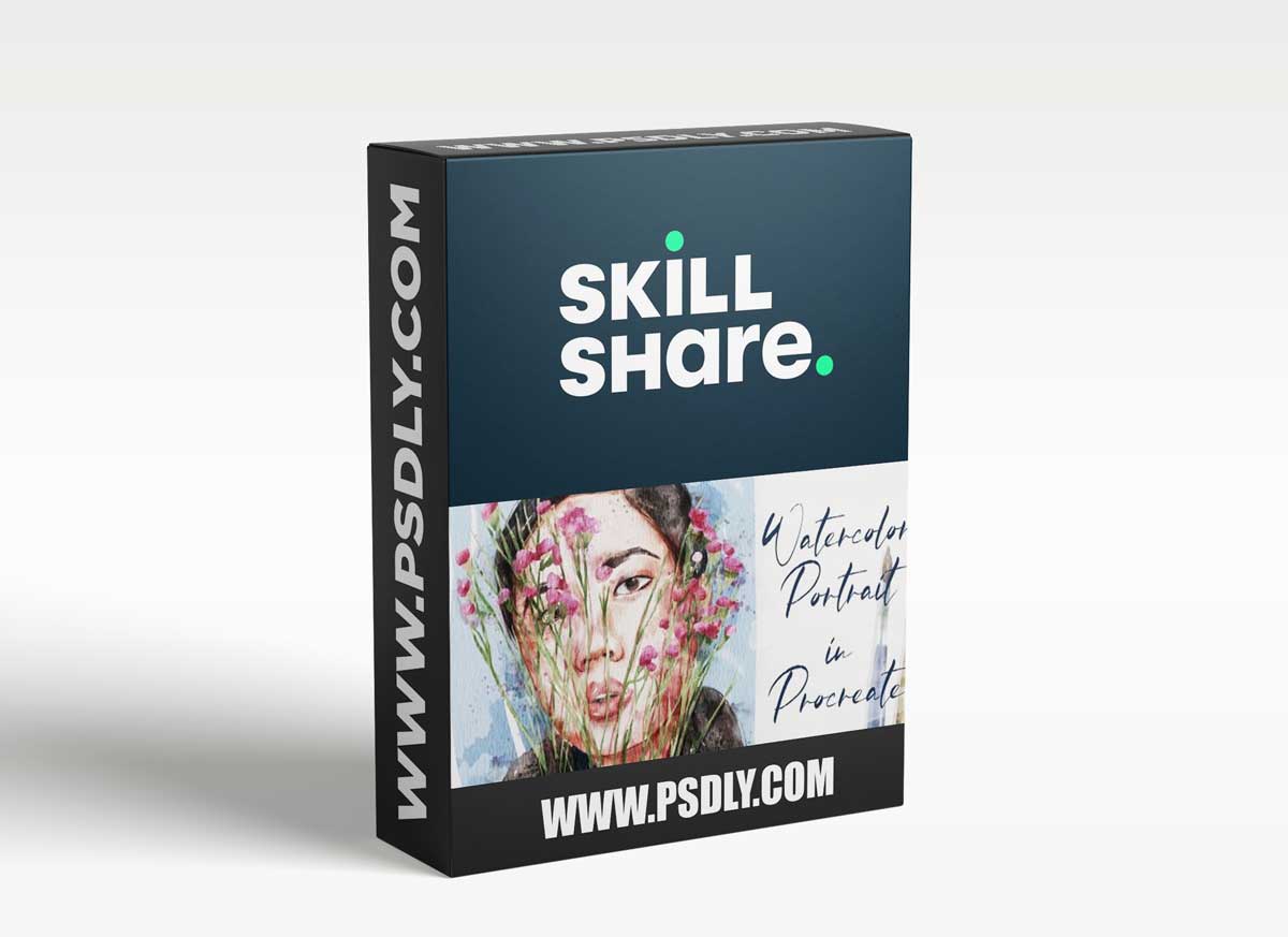 Painting Digital Watercolor Portrait in Procreate - Girl with Flowers