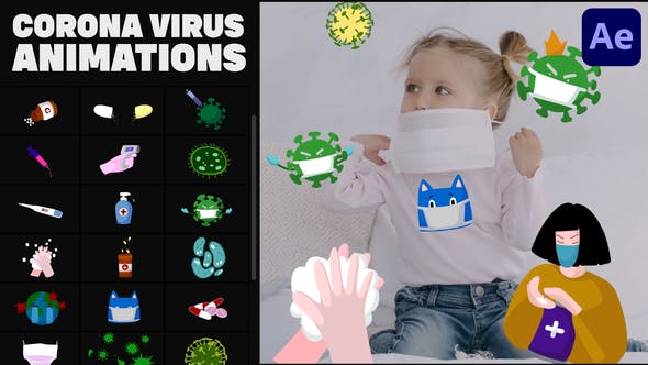 Videohive Corona Virus Hand-Drawn Animations | After Effects 34601135