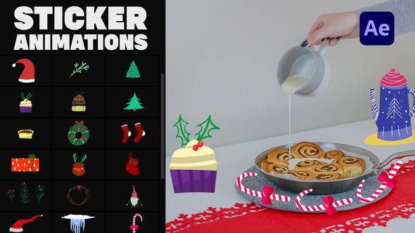 Videohive Cartoon Christmas Icons for After Effects 34911813