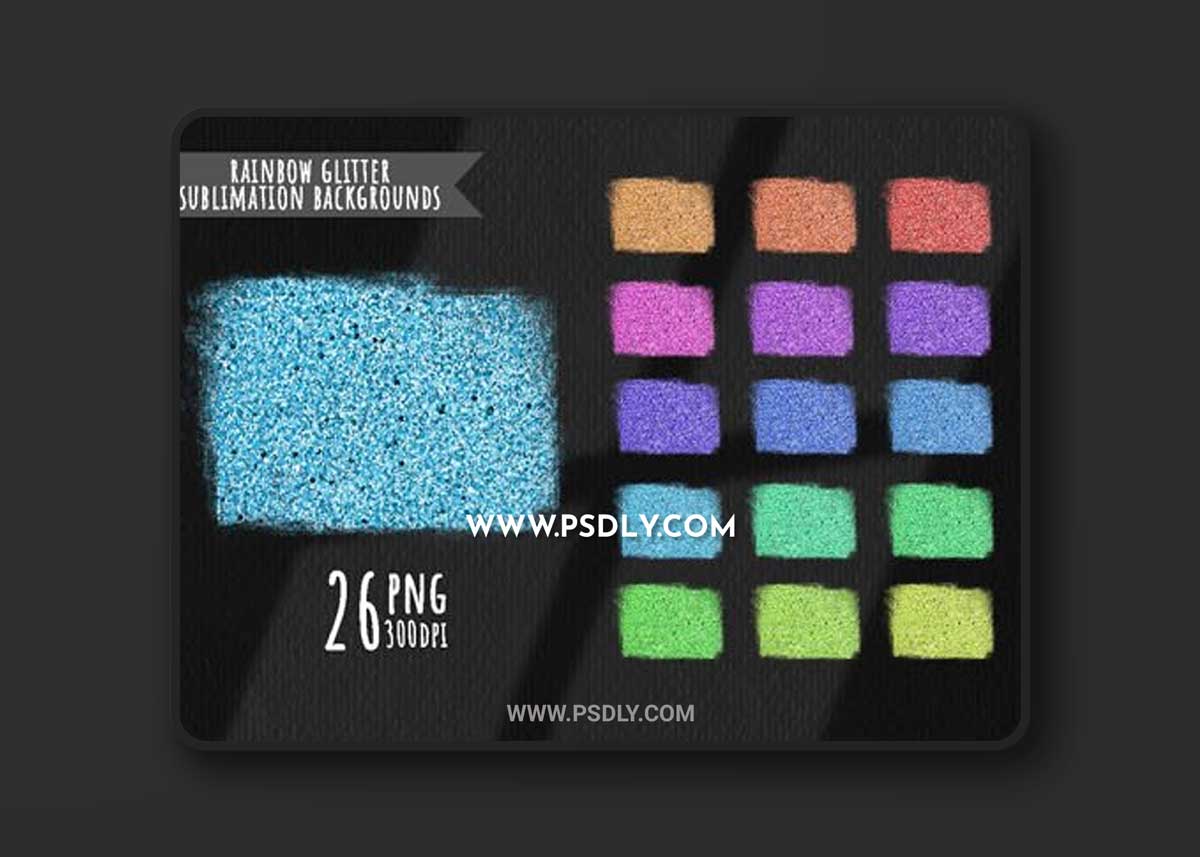 Rinbow Glitter Sublimation Backgrounds
