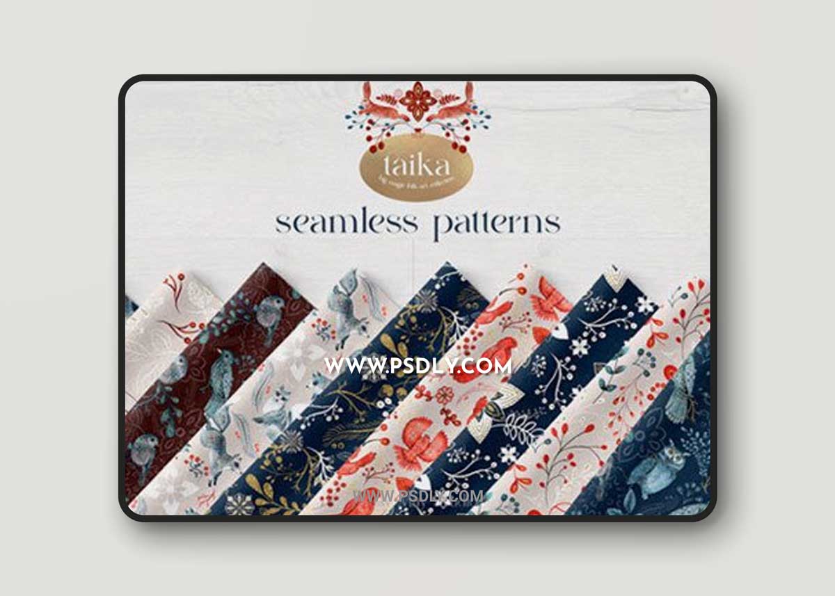 Taika: Folk Seamless Patterns JPEG PNG 19718777