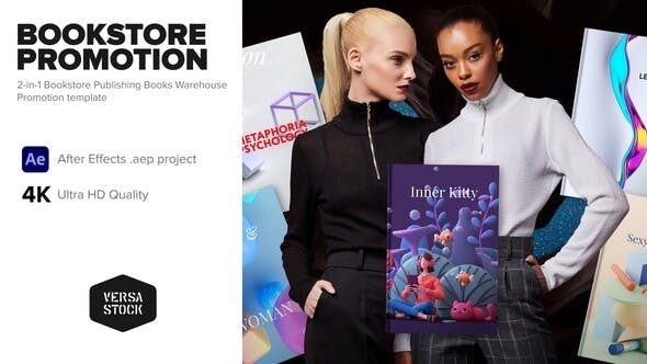 Videohive 2-in-1 Bookstore Publishing Books Marketing Promo 34511646