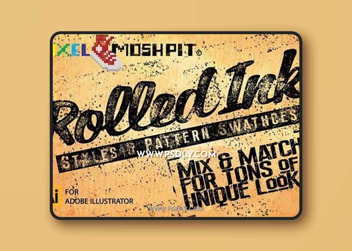 Vector Rolled Ink Styles & Swatches