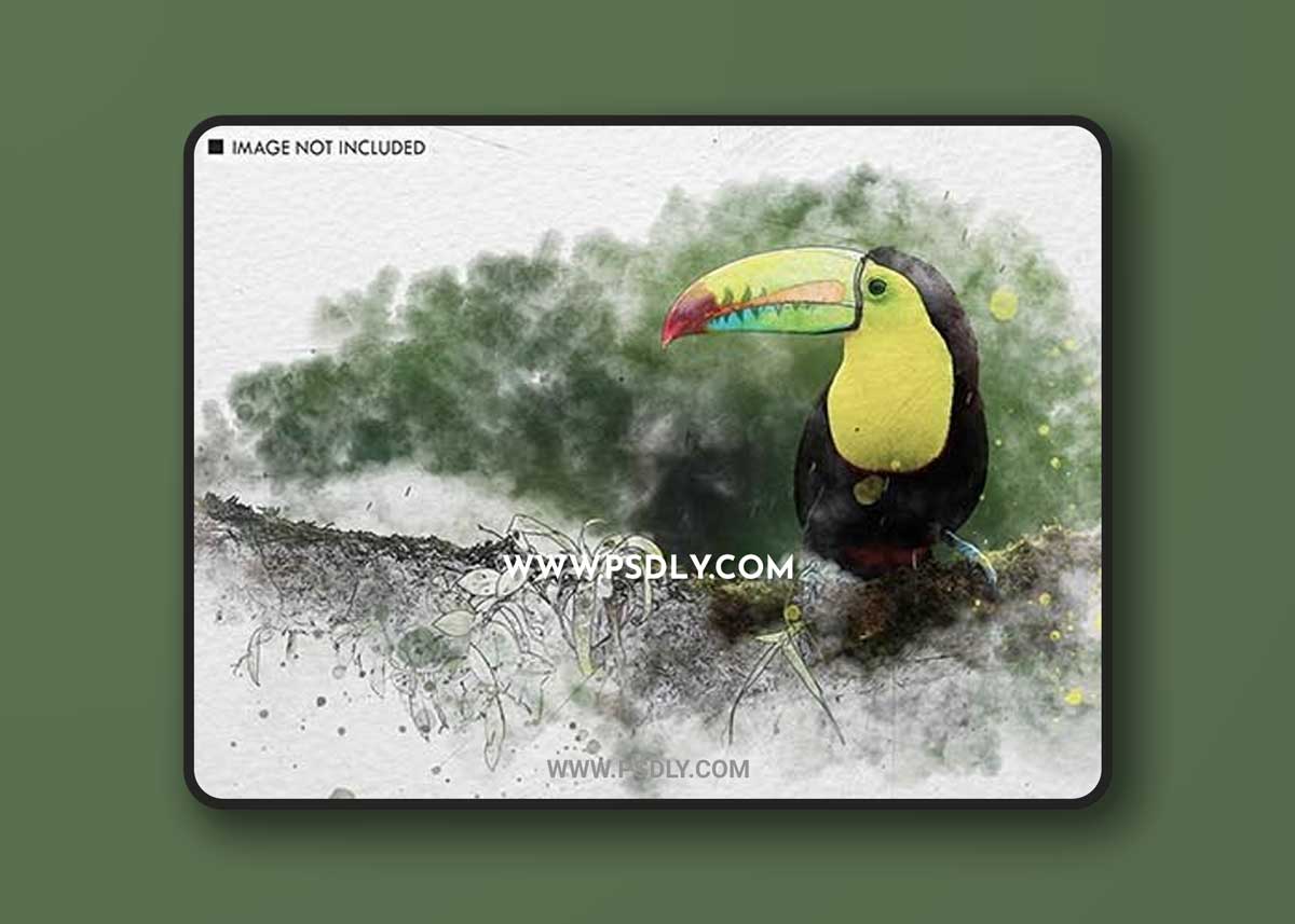 Watercolor painting photo effect